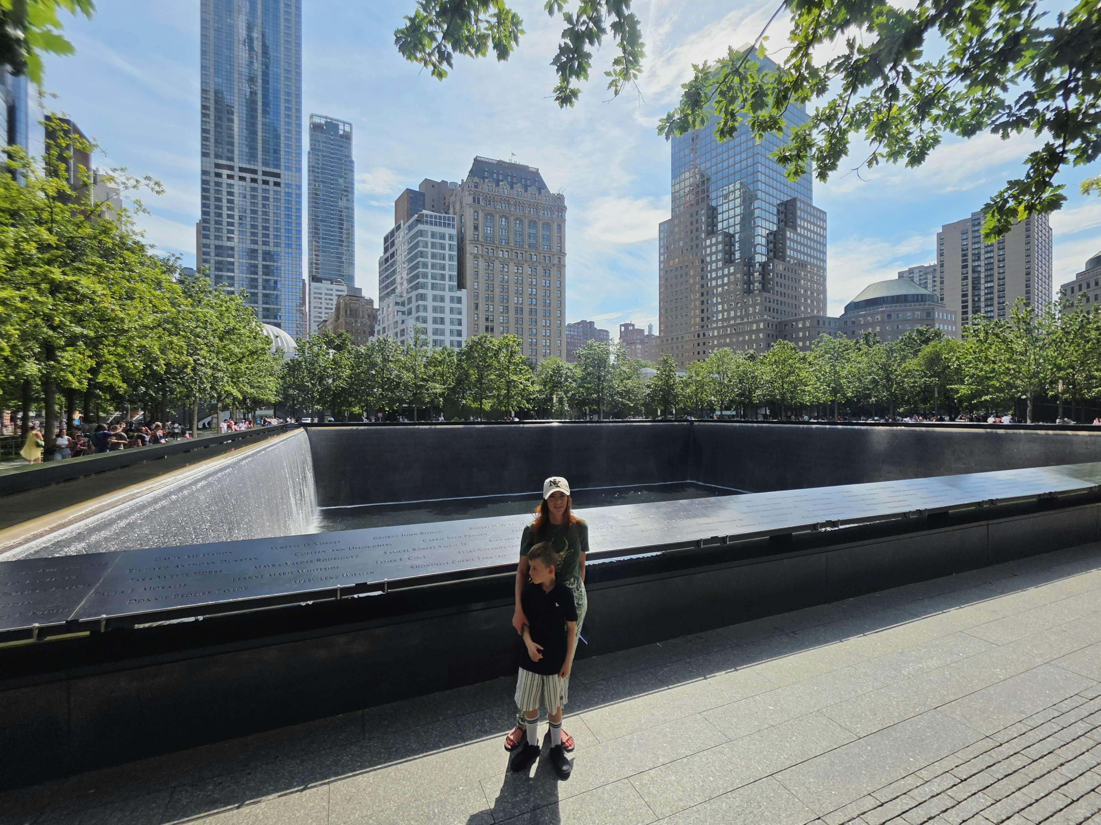 The 9/11 Memorial reflecting pool in Lower Manhattan.