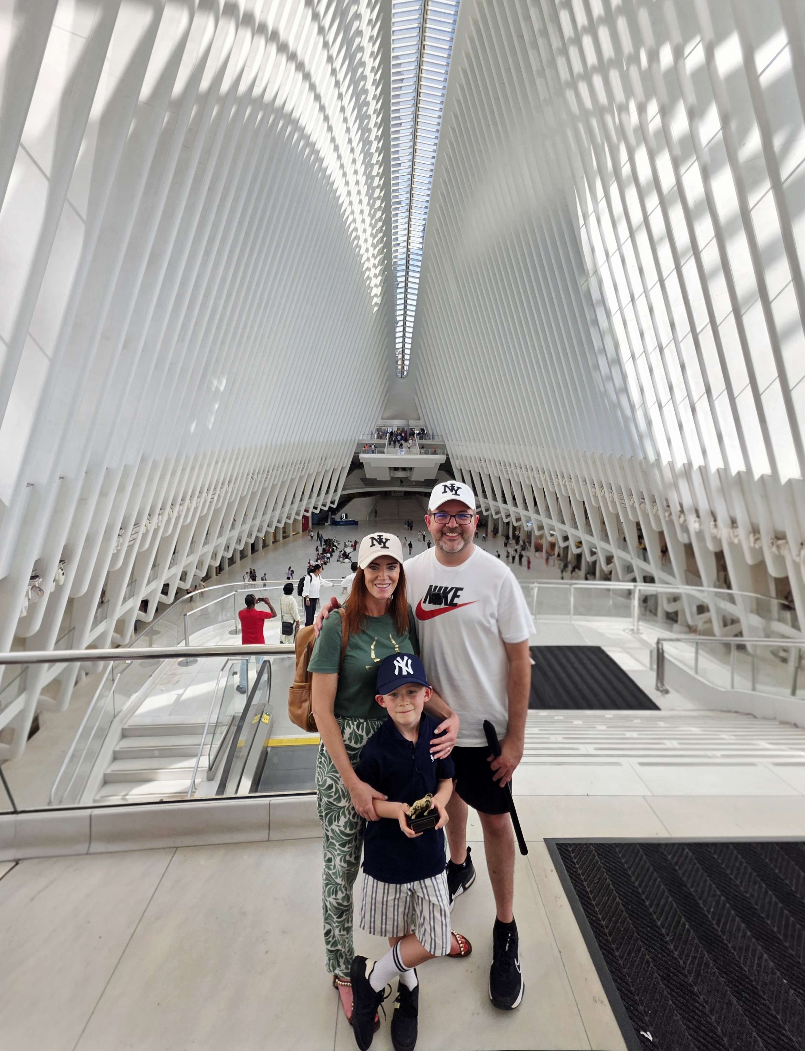 The white ribbed interior of The Oculus transit hub.